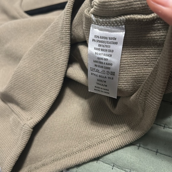 Love Poem by block Stretchy Rayon Ribbed Scoop Neck Long Sleeve Top - Picture 7 of 7